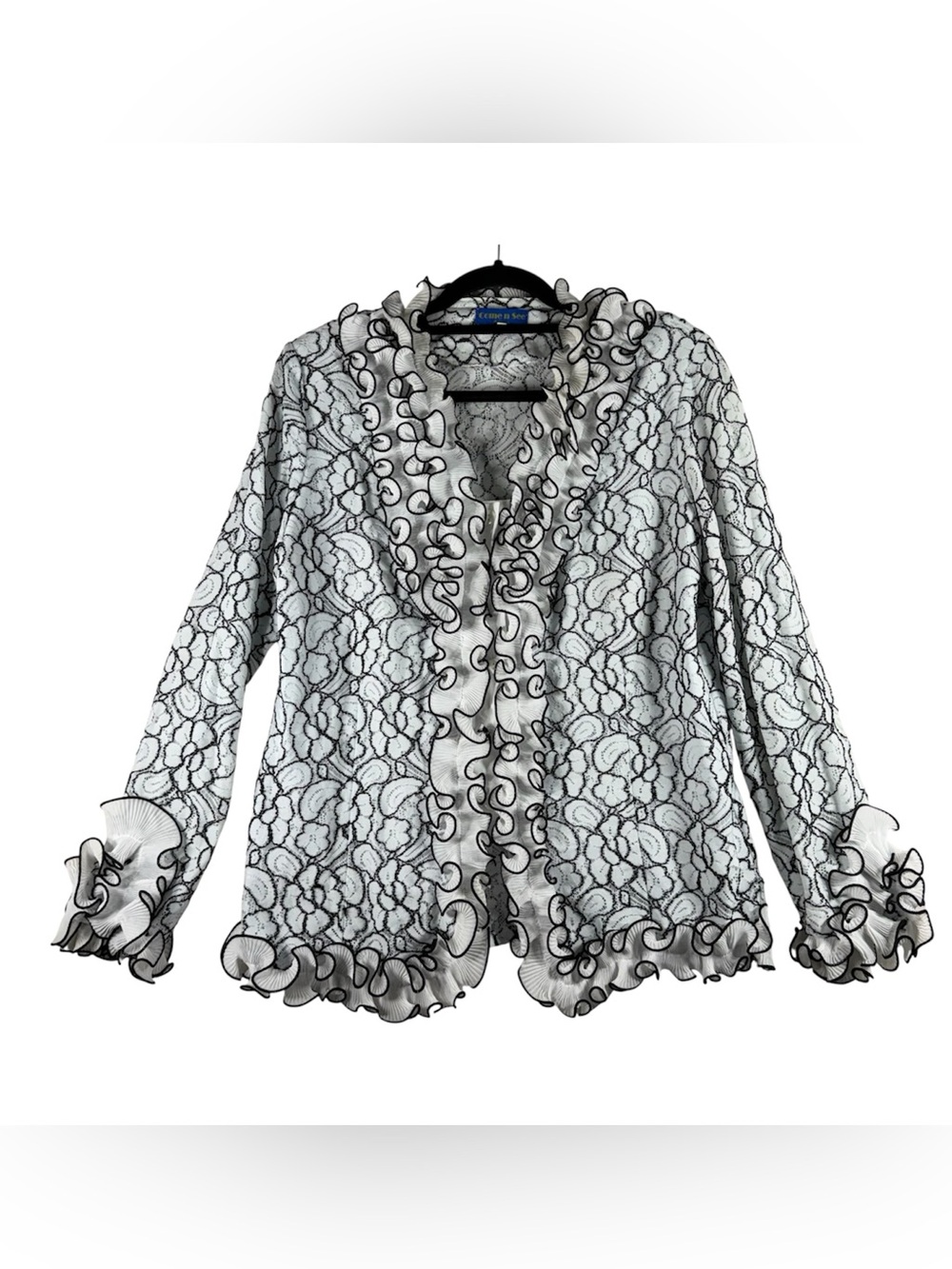 Vintage blouse top 70’s Ruffles Y2K women’s blouse w, shoulder pads need a clean